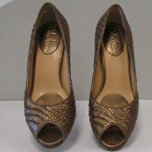 Cole Haan bronze woven heels - Picture 5 of 7
